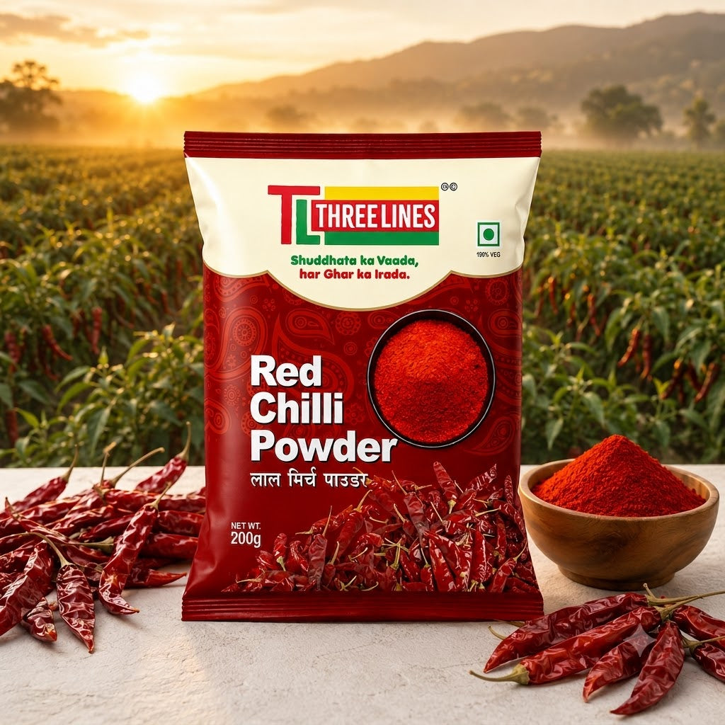 Three Lines Red Chilli + Turmeric + Coriander Powder Combo